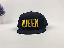 Снэпбек Snapback Кепка Бейсболка Снепбек City-A Queen Чорний з золотим лого, фото 4