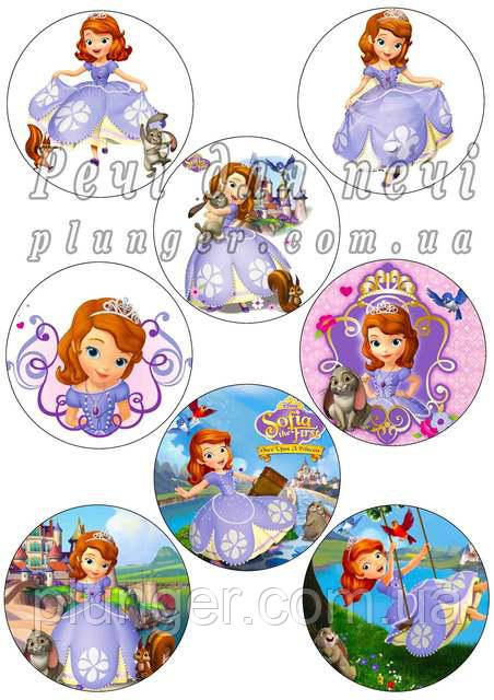 Вафельна картинка для мафінів. топерів, пряників, тістечок Софійка (лист А4), фото 1