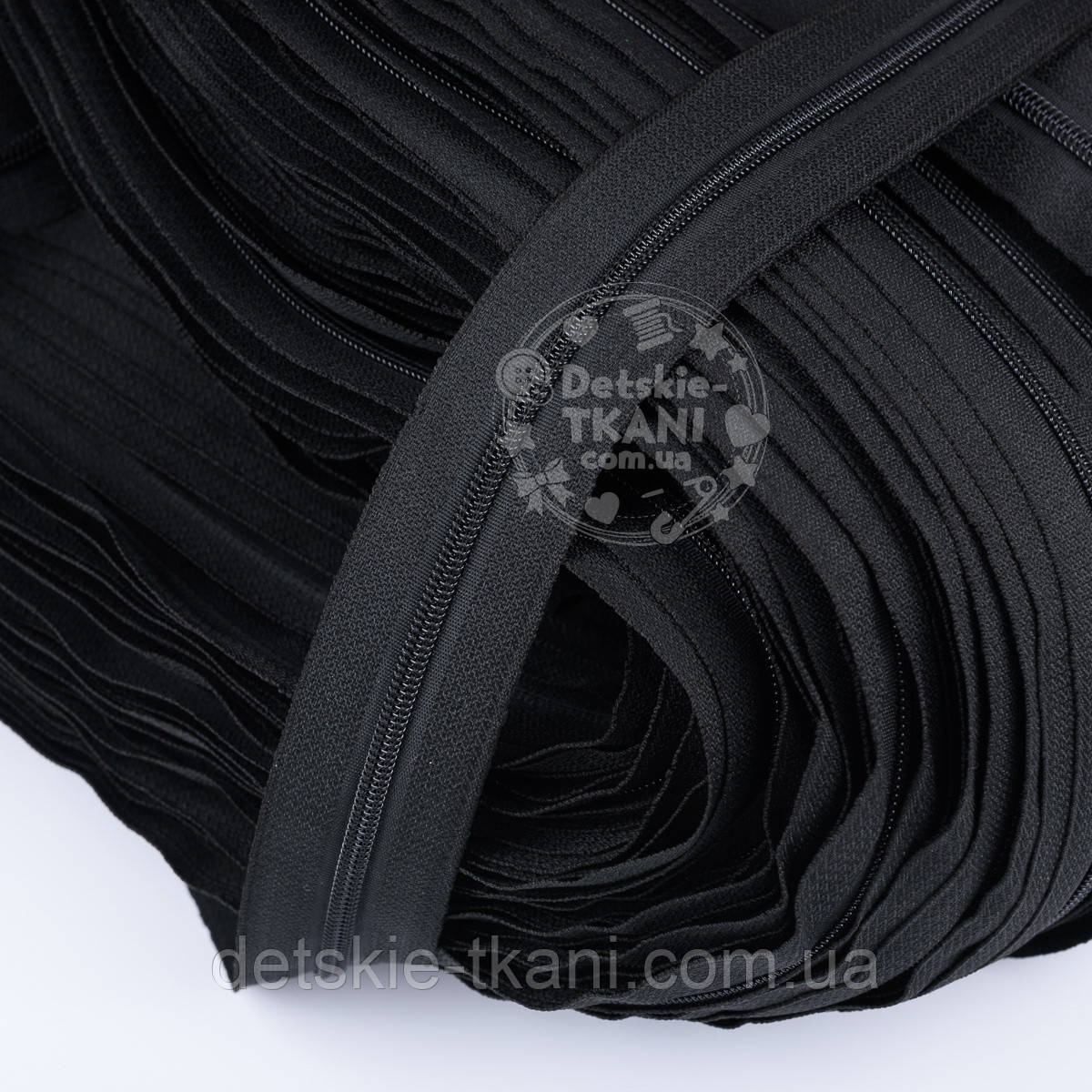 Блискавка рулонна чорного кольору, Т3 (метражем), фото 1