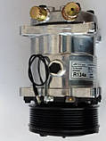 Компресор кондиціонера універсальний, аналог SANDEN, 5Н14, PV8, 12 V, ACTECmax, фото 4