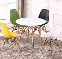 Стіл обідній Тауер Вуд круглий білий діаметр 60 см Eames DSW Table, фото 5