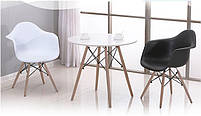 Стіл обідній Тауер Вуд круглий білий діаметр 60 см Eames DSW Table, фото 7