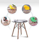 Стіл обідній Тауер Вуд круглий білий діаметр 60 см Eames DSW Table, фото 10