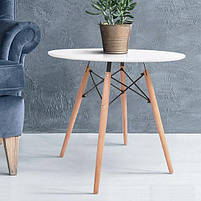 Стіл обідній Тауер Вуд круглий білий діаметр 60 см Eames DSW Table, фото 8