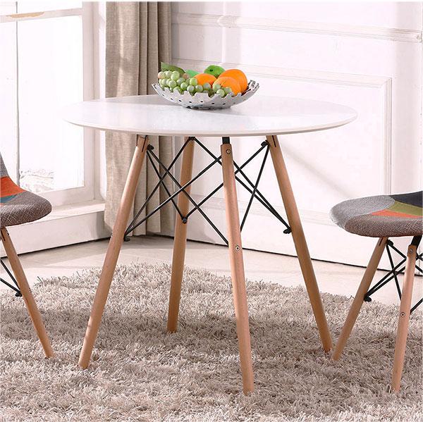 Стіл обідній Тауер Вуд круглий білий діаметр 60 см Eames DSW Table