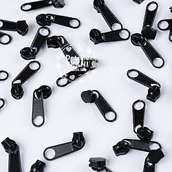 Бігунок металевий для рулонної блискавки Т3, колір чорний