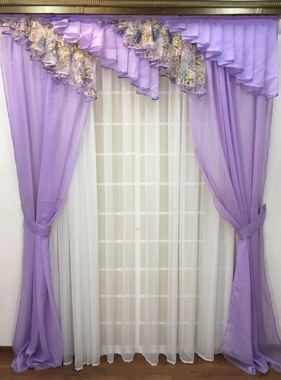 Шторний набір "Анжелика" No2 (штори+ламбрікен + тюль + підхоплення)