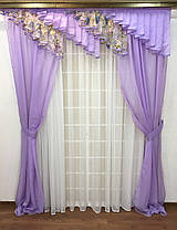 Шторний набір "Анжелика" No2 (штори+ламбрікен + тюль + підхоплення), фото 5