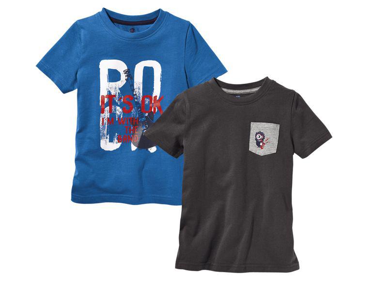 Комплект футболок синя Rock і сіра з кишенею Lupilu (Німеччина) р. 110/116, фото 1