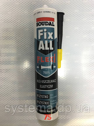 Клей-герметик Soudal Fix ALL Flexi, Соудал Фікс Олл Флекси, чорний, 290 мл, фото 1