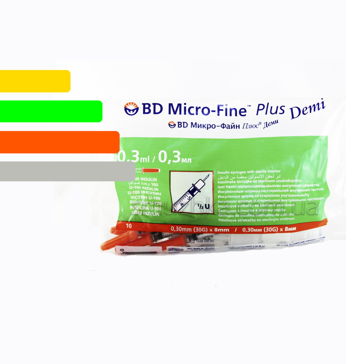 Інсуліновий Шприц BD Micro-fine Plus Demi 0,3 ml - Мікро-Файн Плюс Демі