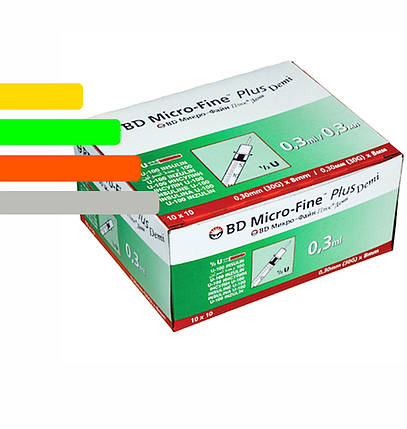 Інсуліновий Шприц BD Micro-fine Plus Demi 0,3 ml уп. 100 шт. - Мікро-Файн Плюс Демі, фото 1