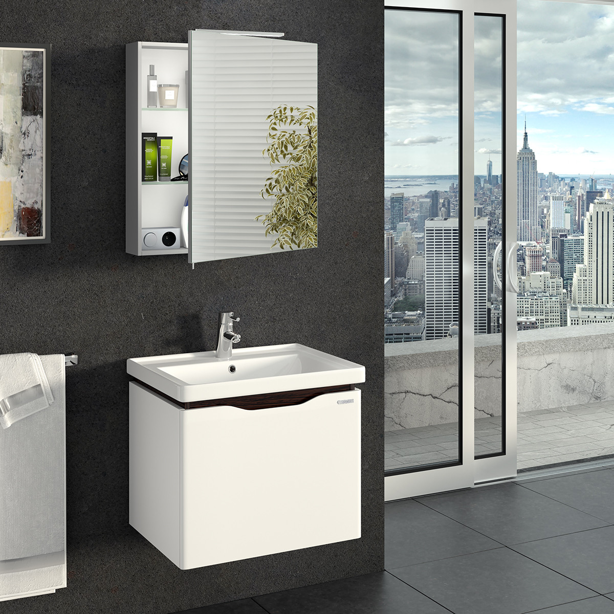 Зеркальный шкафчик в ванную Эверест 600: продажа, оптовая цена с ...