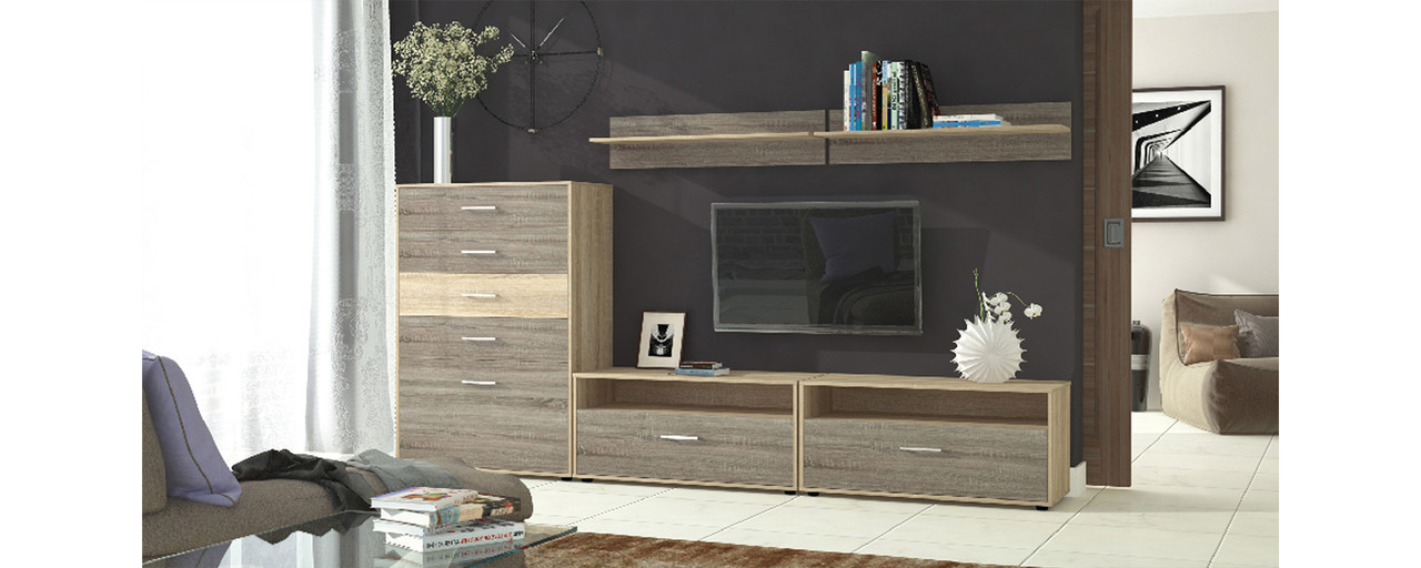 Вітальня стінка з ДСП/МДФ (вітальня стінка) Франко 316 Matroluxe, фото 1