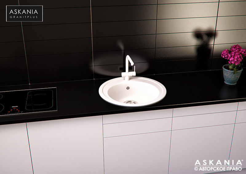 ГРАНИТНА Мойка ASKANIA «VENA» RV 02 white