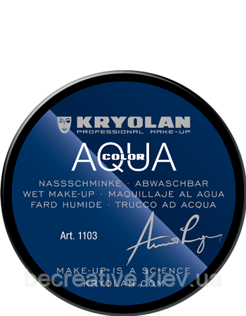 Черный компактный аква-грим Kryolan AQUACOLOR 55 мл (оттенок Deep black) - фото 1 - id-p710941636