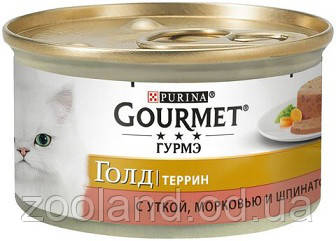 728778 Gourmet Gold Шматочки в паште з качкою, морквою і шпинатом, 24 шт.