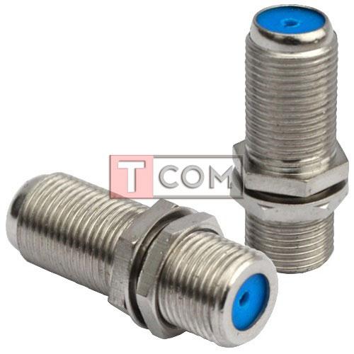 Адаптер гніздо мама антенний F — гніздо мама антенний F з гайкою довжина — 27 мм мідний, фото 1