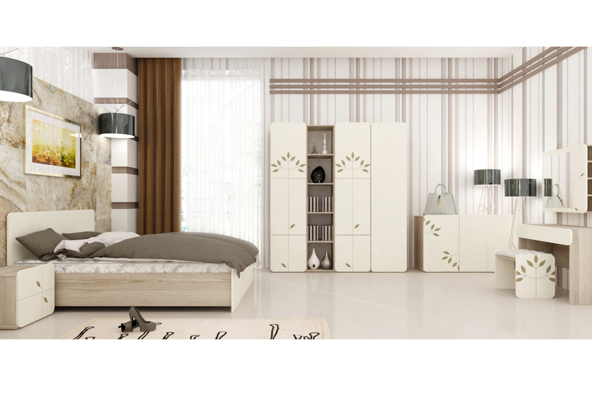 Спальня комплект з ДСП/МДФ Беж комплект 1 Matroluxe, фото 1
