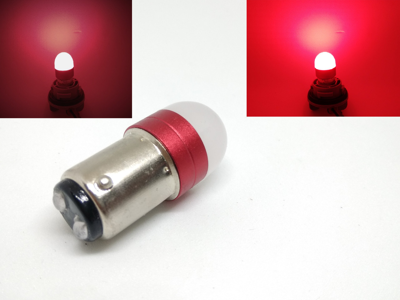 Автолампи LED Ceramic P21/5W 1157 2 контактна SMD3030 12V Червона