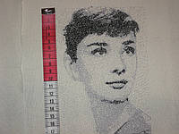 Вишивка портрет Одрі Хепберн. ВИШИТІ заготовки для пошиття або текстильного декору інтер'єру.