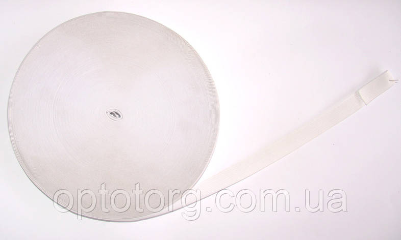 Гумка швейна 2,5 см Біла в бабинах 40м, фото 2