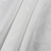 Ткань для штор шторы рогожка Жаккард зели /zeli вязь ,белый 144981