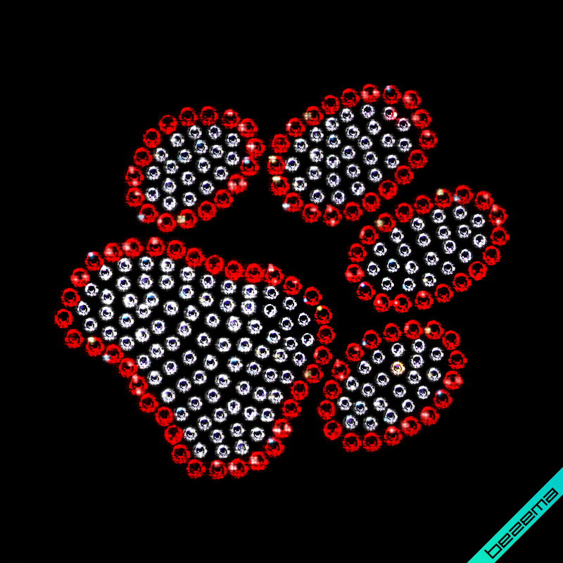 Переносити на тканину термо Лапка (Скло,3мм-червон.,2мм-біл.)