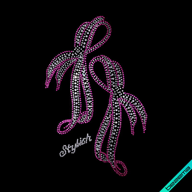 Термопереводки на свитшоты Бант (Скло,3мм-біл.,2мм-фуксія.,2мм-біл.)