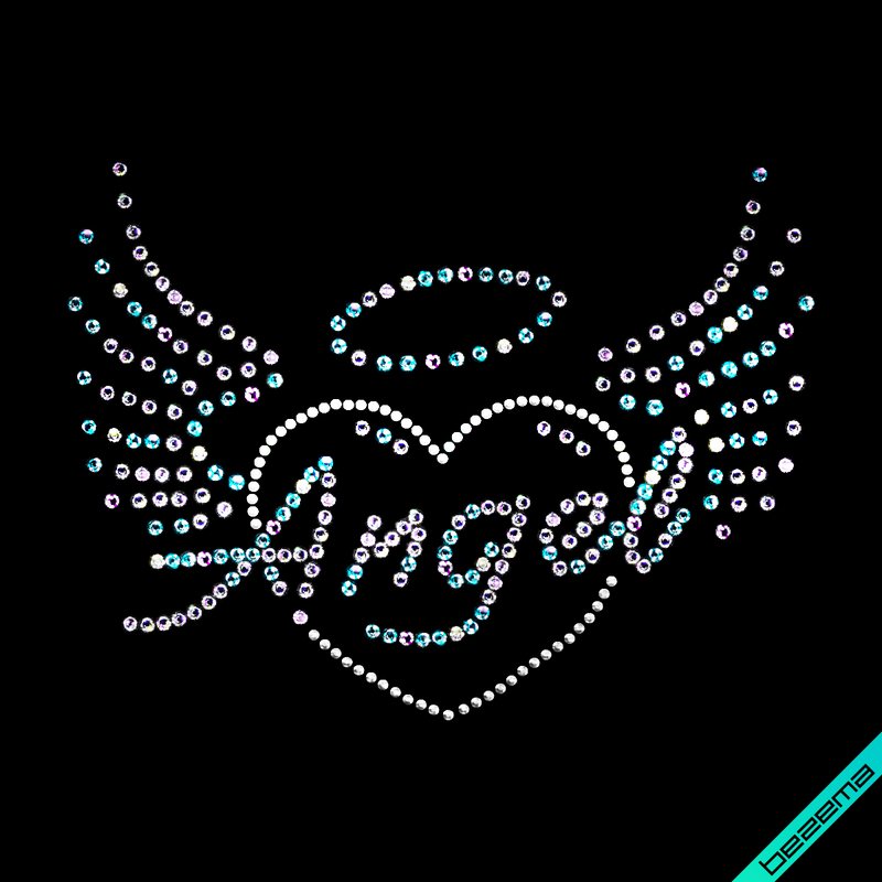 Термоаппликации зі страз на чоботи Angel (Скло,2мм-бенз.,3мм-біл.)