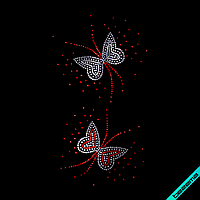 Стрази, аналог паєтки на клатчі Метелики (Скло,2мм-білий.2мм-черв.)