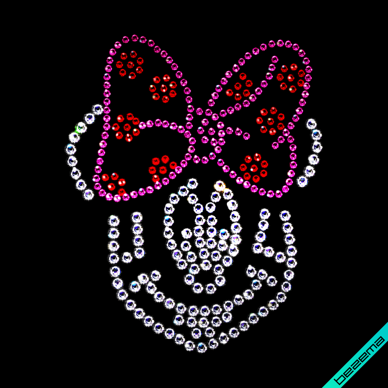 Аплпикации, латки на клатчі Minnie Mouse (Скло,2мм-біл.,2мм-червон.,3мм-фуксія)