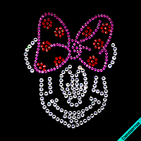 Аплпикации, латки на клатчі Minnie Mouse (Скло,2мм-біл.,2мм-червон.,3мм-фуксія)