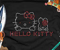 Термопринт на капрі Hello Kitty (Скло,2мм-біл.,3мм-черв.)