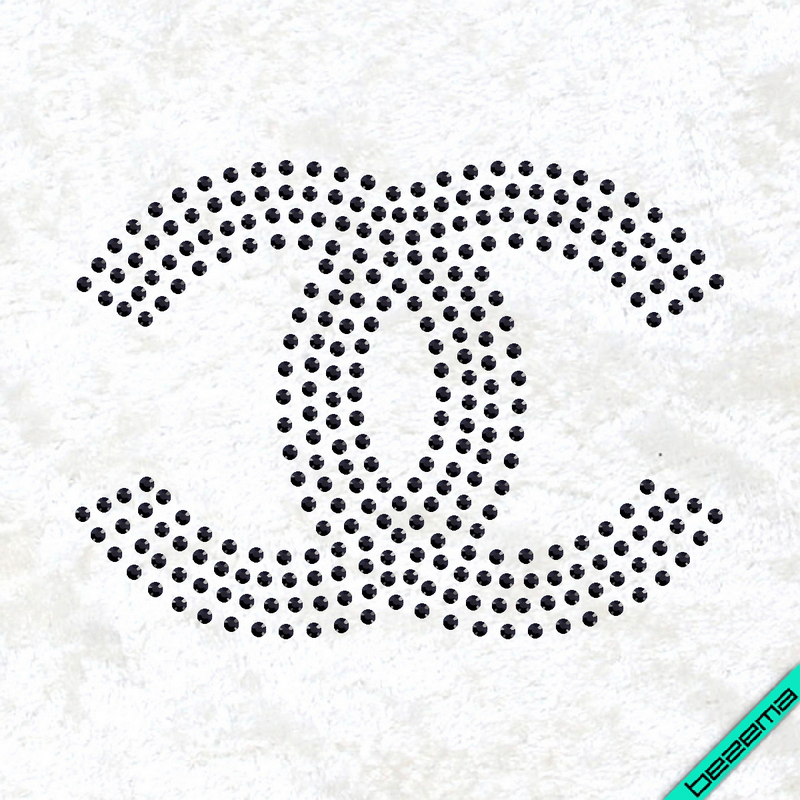 Аплікації на підв'язки Логотип (Скло,3мм-черн.)