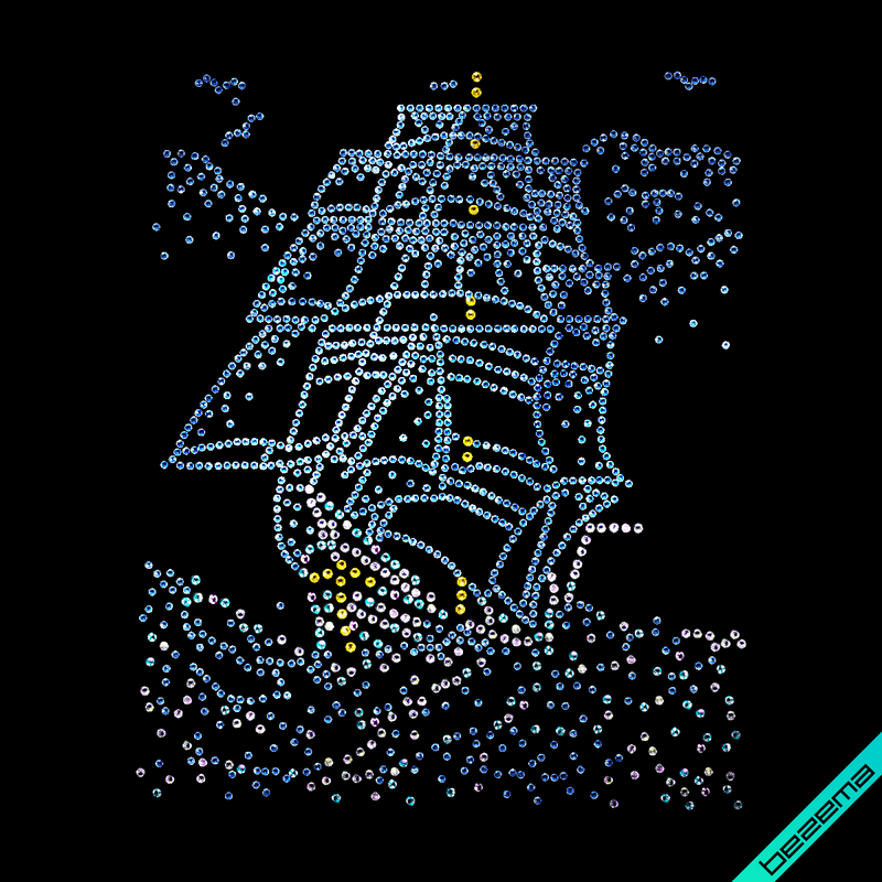 Термотрансфер на кросівки Вітрильник (Скло,3мм-зол.,3мм-бенз.,2мм-св. син.)