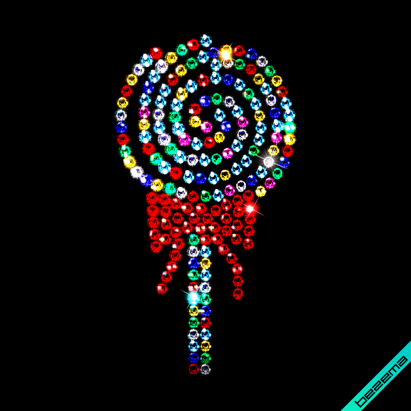 Термонаклейки зі страз на пальто Цукерка (Скло,3мм-мікс,3мм-черв.)