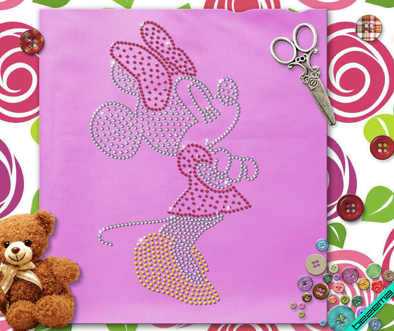 Термодрук на сабо Mickey Mouse (Скло,3мм-біл.,3мм-н.,3мм-черв.)