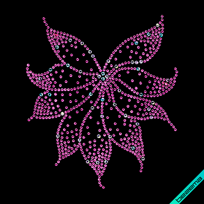 Малюнки на штори Квітка (Скло, 4мм-бенз., 3мм-розов.)