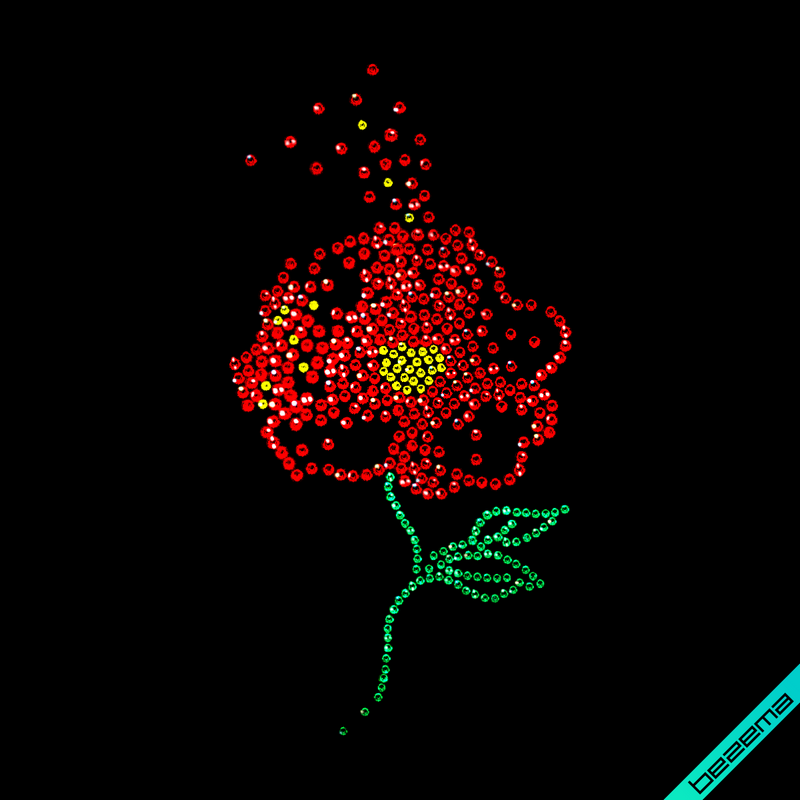 Термоперевод на костюми Квітка (Скло, 2мм-н., 2мм-эмер., 2мм-черв.)