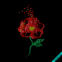 Термоперевод на костюмы Цветок (Стекло, 2мм-жел., 2мм-эмер., 2мм-красн.)