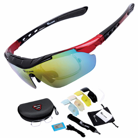 Очки для велоспорта West Biking Polarized 5 сменных линз Красные