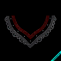 Термоаппликации зі страз на халати Кольє (Скло,3мм-біл.,3мм-червон.,4мм-бенз.)