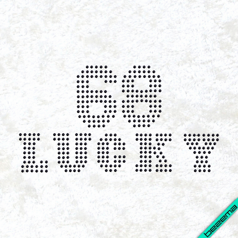 Термоаппликации зі страз на берети Lucky 68 (Скло,5мм-черн.)
