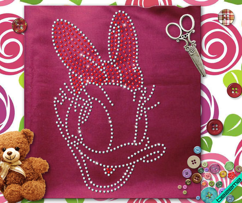 Стрази на пояси Качка (Скло,3мм-біл.,3мм-черв.)