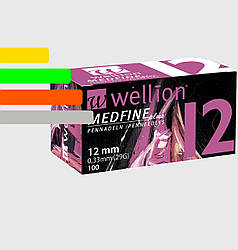 Голки Wellion Medfine Plus - Веллион Медфайн 12мм, 29G для інсулінових шприц-ручок