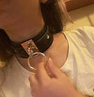 Чокер, ремінець широкий із підвіскою кільце, фото 2