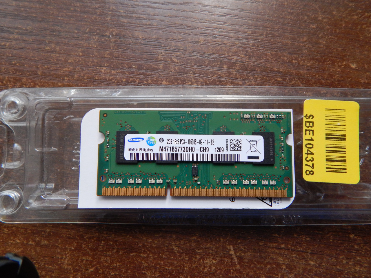 Пам'ять Samsung DDR3 2Gb PC3 10600s для ноутбука