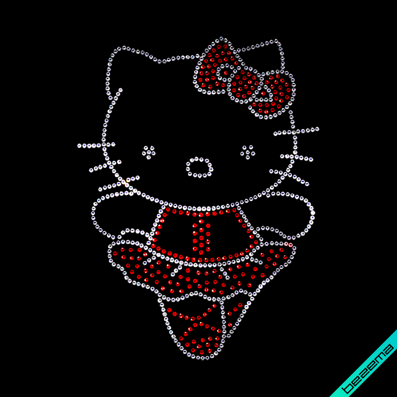 Рисунки на обувь Hello Kitty (Стекло,2мм-бел.,3мм-красн.) - фото 1 - id-p424550645