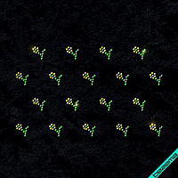 Термоаппликации на регланы Россыпь цветы (Стекло,2мм-зел.,2мм-жел.)